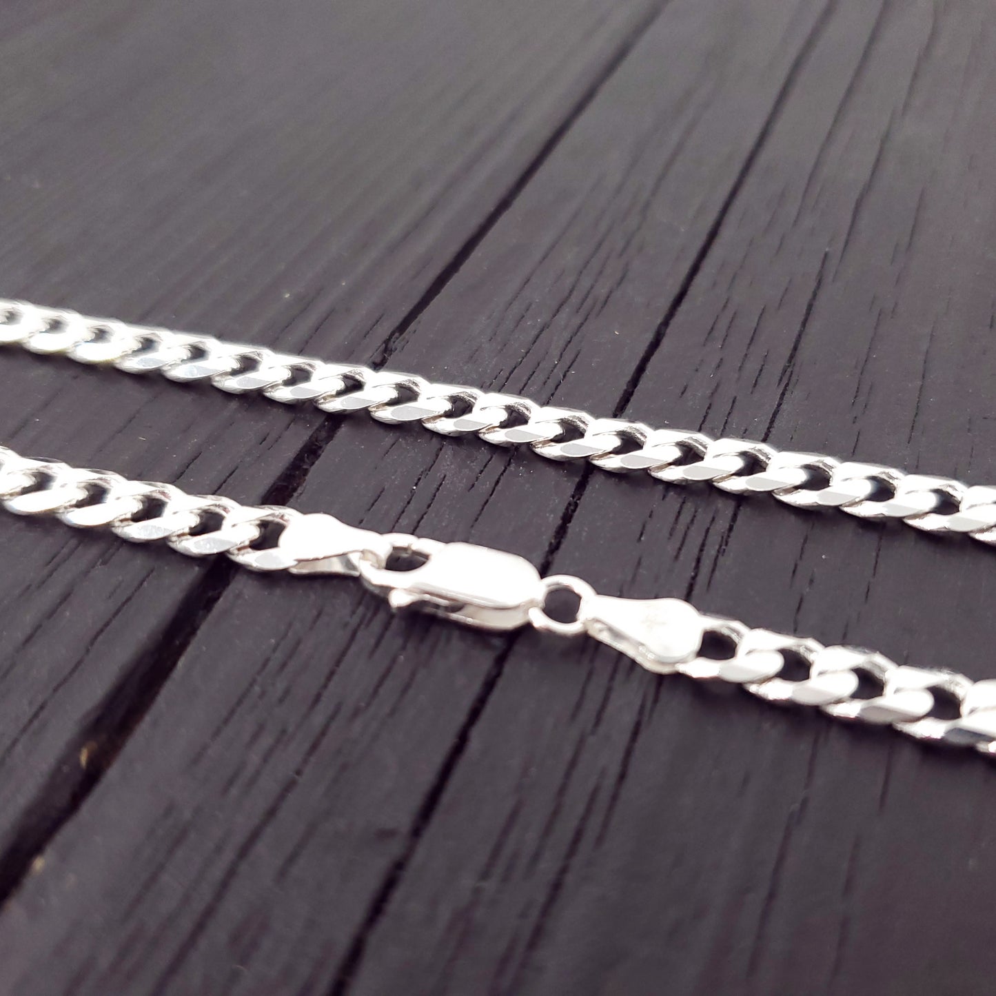 6 mm Cuban Curb Link Chain Necklace in Solid 925 Sterling Silver