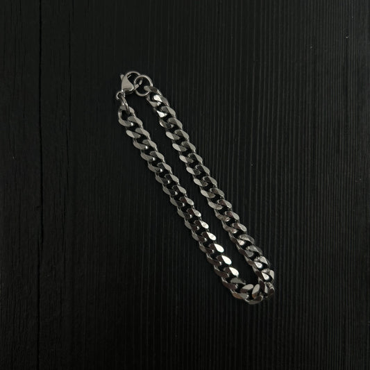 7mm Curb Chain Bracelet in Stainless Steel